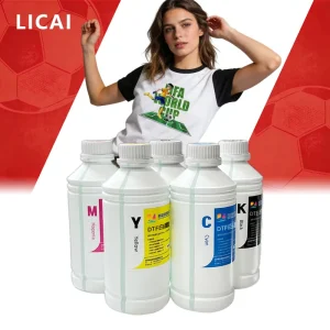 1 Liter DTF Ink Set CMYK + White Water-Based Pigment Ink for Heat Transfer Printing on Polyester and Cotton Fabric