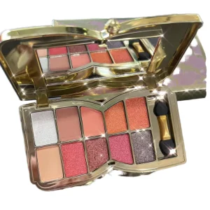 10 Color Shiny Golden Eye Shadow Palette Waterproof Pigment Dazzling Bright Color Portable Daily Makeup