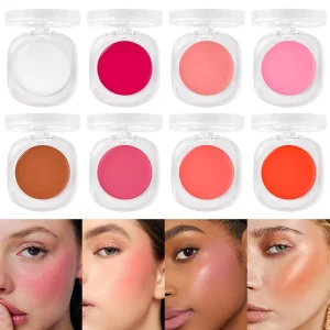 10-Color Vegan Cheek, Lip, and Eye Cream Blush Palette