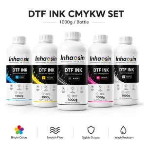 1000g Water-Based CMYK+White Pigment Ink for XP600/I3200 Transfer Printing