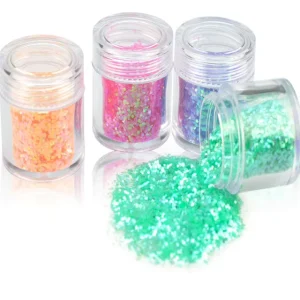 100g Biodegradable PET Epoxy Floor Colorant Sparkle Glitter Hexagonal Metallic Glitter Bag Crafts Dust Pigment Christmas
