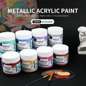 100ml Pearl Pigment Metallic Color Set Waterproof Acrylic Paint Gold Acrylic Pigment