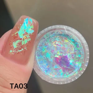 10g Cosmetic Grade Aurora Chameleon Flake Pigment Fine Translucent Flakes for Nail Art and Crafts 60-2000m