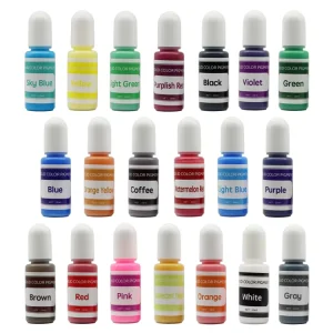 10ml Bottle 20 Color Solid Watercolor Pigment Set for Epoxy Resin Art Craft