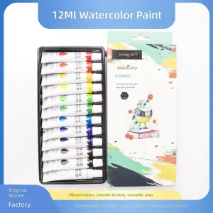 12/18/24-Color, 12ml Tube Watercolor Pigment Set for Glass and Paper, Ages 3+