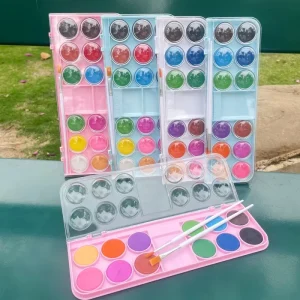 12/18-Color Solid Watercolor Paint Set for Children’s Painting