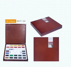 12/24/36 Colors Solid Watercolor Paint Set with Watercolor Brush Pen Wooden Box
