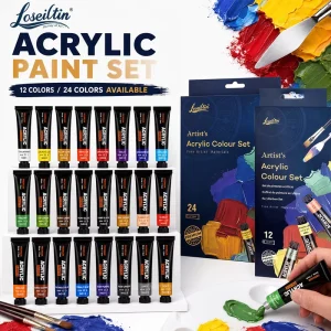 12/24 Colors 12ml Acrylic Paint Set Fine Acrylic Pigment Painting Materials In Stock
