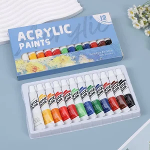 12-Color 12ml Acrylic Pigment Set for Art, Drawing, Painting, and Graffiti