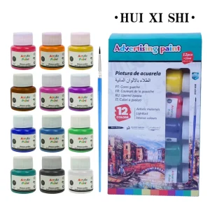 12-Color 25ml Acrylic Paint Set for Students and Artists