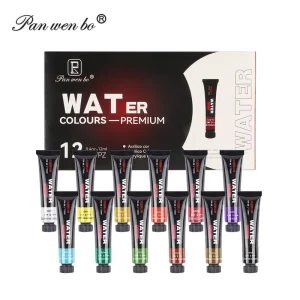 12-Color Eco-Friendly Acrylic Paint Set for Stone Canvas Glass and Paper 12ml Tubes