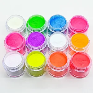 12-Color Glow-in-the-Dark Acrylic Nail Powder Pigment, 1kg
