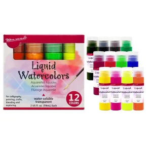 12 Color Liquid Watercolor Paint Set for Fine Art Painting Factory Hand Painted Art Pigments