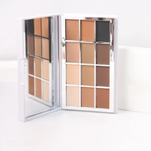 12-Color Neutral Eyeshadow Palette with Black Brown Nude Shades