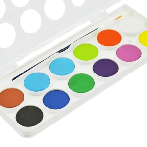 12-Color Non-Toxic Portable Dry Gouache Solid Watercolor Cake Set