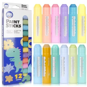 12-Color Non-Toxic Soft Wax Crayon Paint Stick Set for Kids