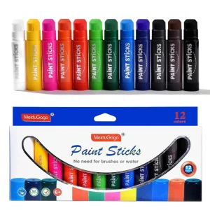 12 Color Quick Dry Solid Paint Sticks Water Based Washable Pigment Crayon Kids Hand Drawing Graffiti Supplies