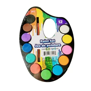 12 Color Safe Non Toxic Kids Watercolor Paint Palette
