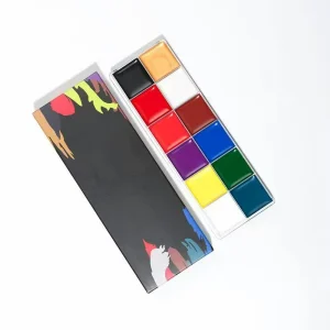 12-Color Solid Face and Body Painting Pigments for Children and Adults, Non-Toxic