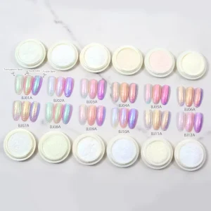 12-Color Transparent Chameleon Nail Powder Color-Shifting Iridescent Mirror Chrome Pigment