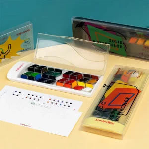 12-Color Washable Non-Toxic Rhombus Solid Watercolor Kit