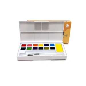 12-Color Washable Solid Watercolor Paint Set for Drawing and Painting