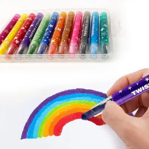 12-Color Washable Twistable Crayon Set for Kids