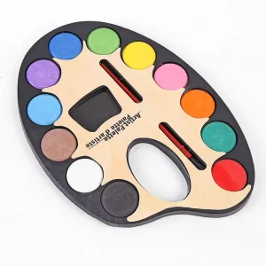 12-Color Watercolor Cake Paint Set with Brush for Kids