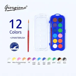 12-Color Watercolor Paint Set for Hobby Painting Factory Source