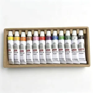 12 Colors 12ml Aluminum Tube Gouache Paint Solid Matte Color Pigments for Still Life Landscape Art Painting Color Box