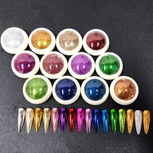 12 Colors Colorful Chrome Magic Nail Powder Mirror Pigment Nail Art Magic Mirror Powder for Nails