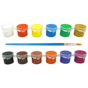 12 Colors Gouache Paint Set with Brush Perfect for Kids Non Toxic Art Paint Set for DIY Crafts School Art Supplies
