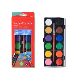 12 Colors Non toxic Watercolor Paint Set Private Label High Pigment Solid Watercolor Paint