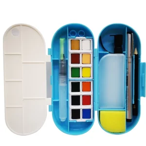 12 Colors Pigment Solid Watercolor Paints Set With Paintbrush Watercolor Pigment Set Art Supplies