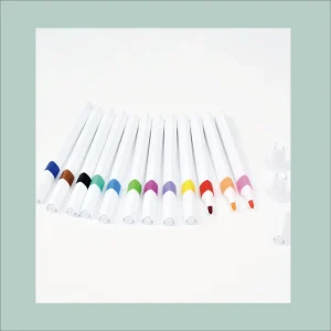 12 Colors Water Color Pens Bright & Waterproof with Strong Coverage