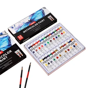 12 Colors Watercolor Paint Set Rich Pigment Water Color Paint Tubes for Artists Beginners