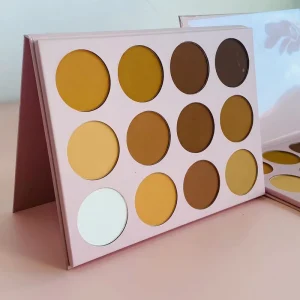 12 colors eyeshadow palette blush highlighter 3 in 1 matte glitter cosmetic eye face makeup