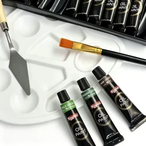 12ml 12 Colors Oil Paint Aluminum Tube Kit Slow Drying Smooth Blending Art Supplies for Painters Creation with Color Box