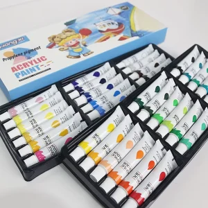12ml Acrylic Pigment Set 12/18/24 Colors Non-Toxic for Kids, Canvas, Glass, and Art Supplies