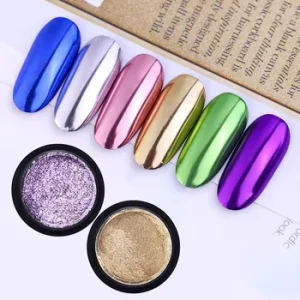 15-Color Chrome Pigment Powder for Gel Polish Mirror Effect