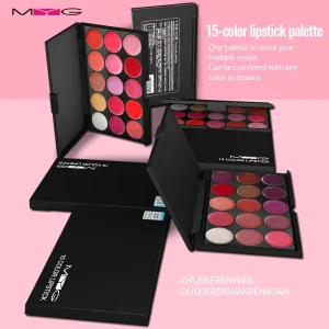 15 Color Lipstick Palette High Pigmentation Long Wearing Moisturizing Smooth Blendable Multi Shade Lipstick Plate