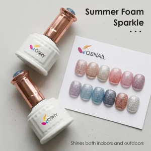 15ml 25 Colors Summer Foam Sparkle UV LED Nail Gel Polish High Density Diamond Glitter DIY Nail Salon Easy Soak-off