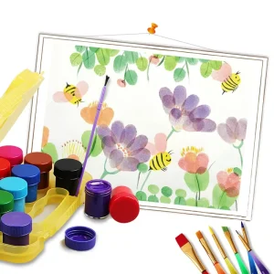 15ml Washable Finger Pigments Baby Doodle Toddler Portable Coloring Set 12 Color Handprint Watercolor Paints Set for Children