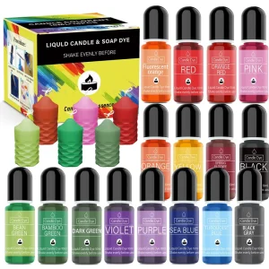 16-Color 10ml High-Saturation Oil Acid Dye Pigment Liquid Colorant Set for Candles and Handmade Soap
