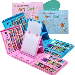176-Piece Art Set for Kids with Drawing Board and Color Box