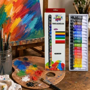 18 Color Acrylic Paint Set 12ml Tubes Corrosion Resistant Pigment For Canvas Paper Craft DIY