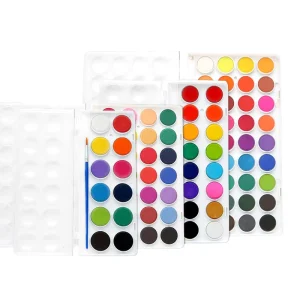 18-Color Gouache Watercolor Paint Set for Kids Painting Canvas Paper Watercolor Brush Pen Glass Medium Plastic Box