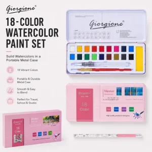 18-Color Youth Watercolor Paint Set for Canvas and Paper, Factory Direct