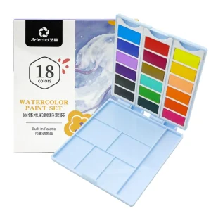 18C Non Toxic Eco Friendly Watercolor Cake Set Removable Pocket Travel Spliced Solid Paint Canvas Paper Glass 3ml