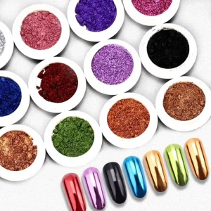 19Colors 0.5g Nail Glitter Mirror Chrome Titanium Powder Super Shiny Metallic Pigment Magic Effect Plating Acrylic Dust Salon